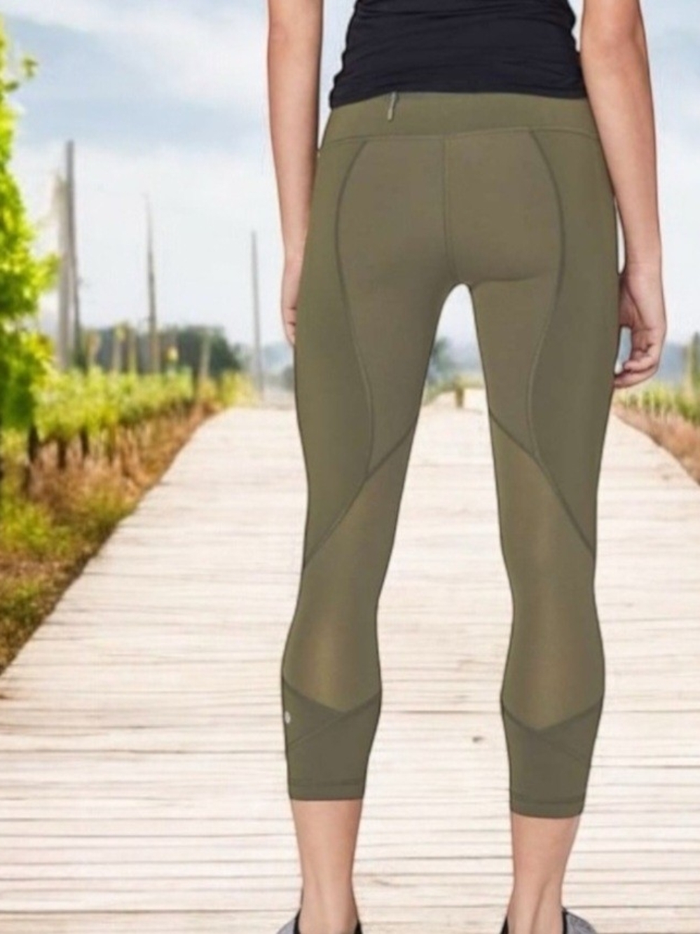 lululemon athletica Olive Green High-Waist Capri Leggings